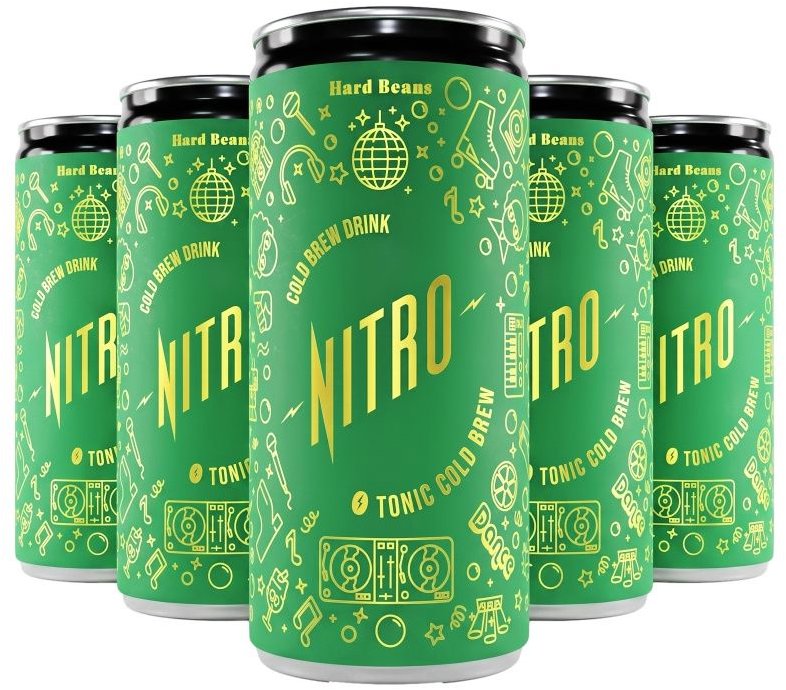 Hard Beans Nitro Tonic Cold Brew: Osvěžující káva s tonikem 5 × 200 ml