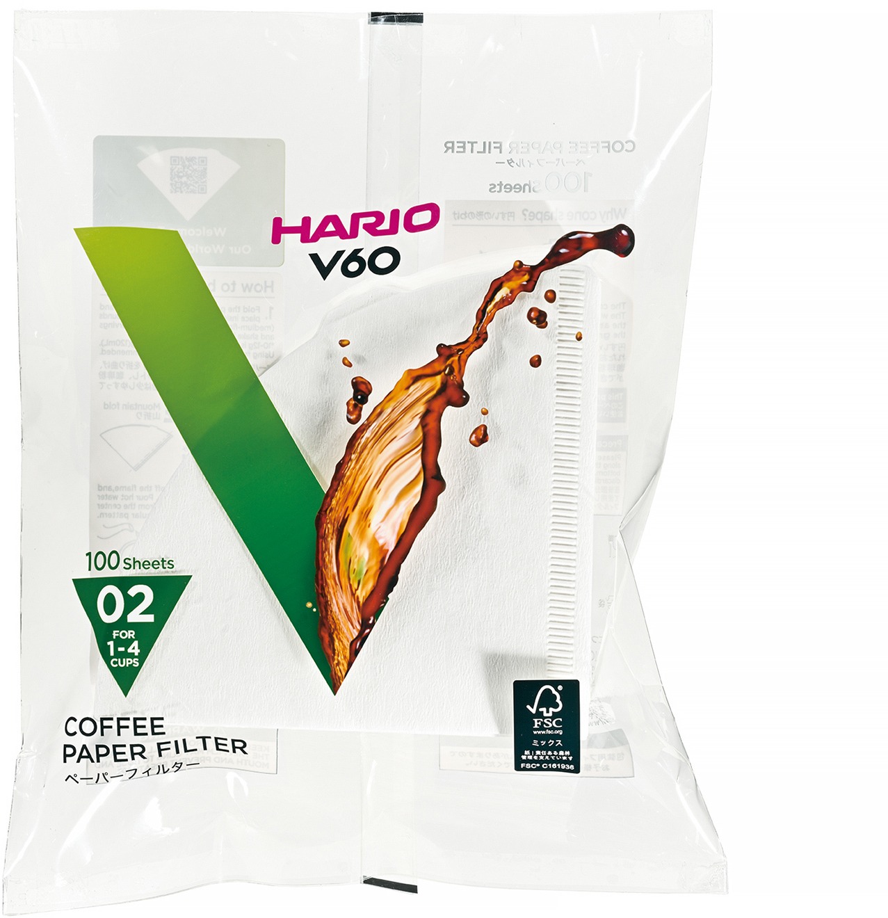 Hario papírové filtry V60-02 (VCF-02-100W), bílé, 100ks