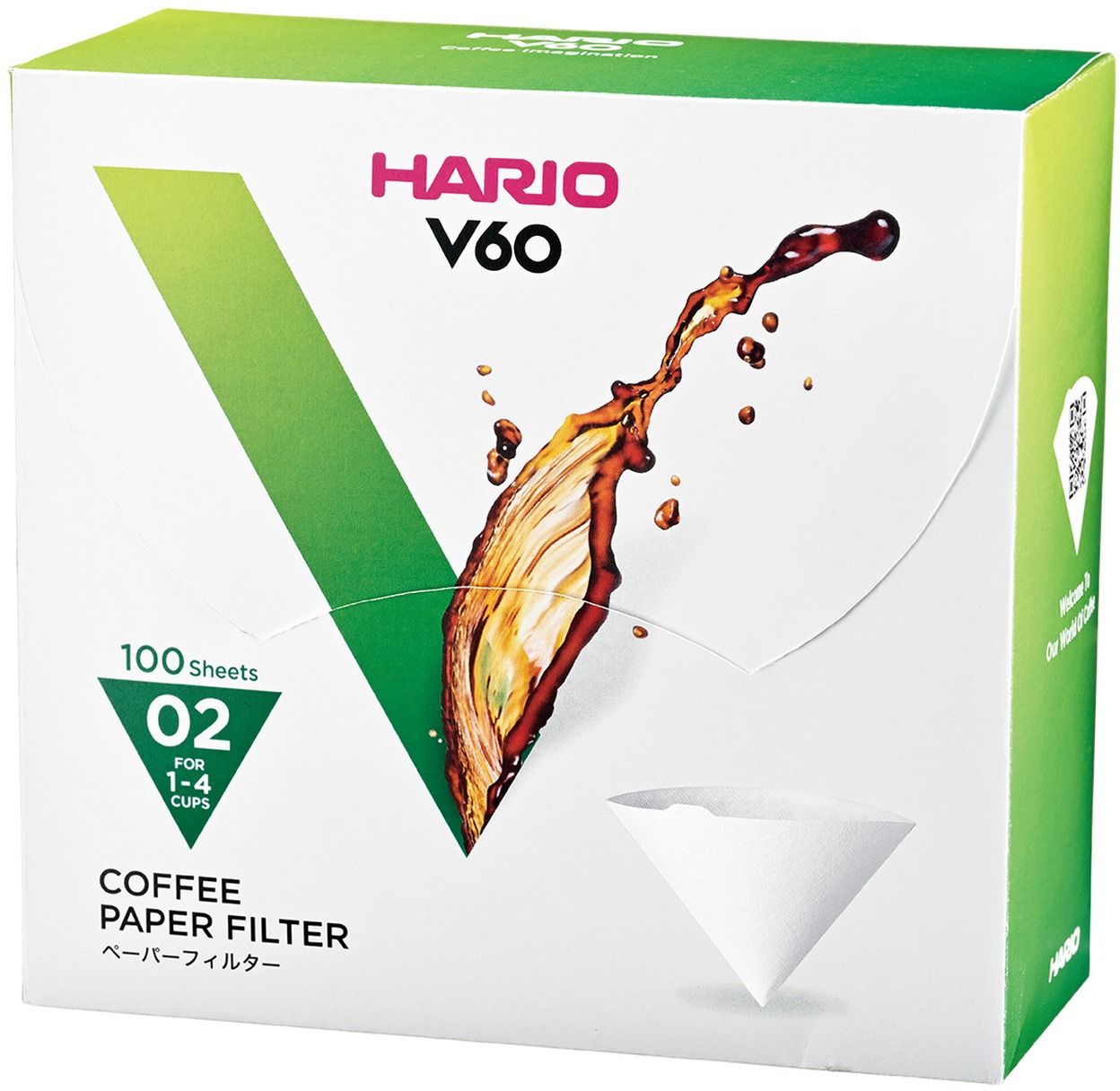 Hario papírové filtry V60-02 (VCF-02-100W), bílé, 100ks, BOX