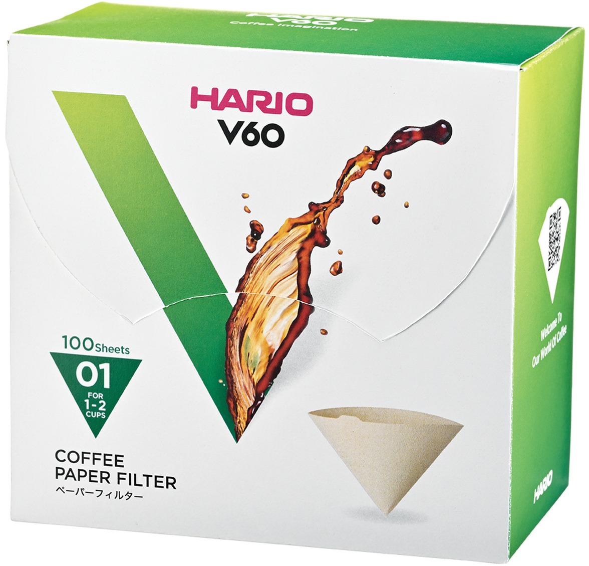 Hario Misarashi papírové filtry V60-01, nebělené, 100ks, BOX