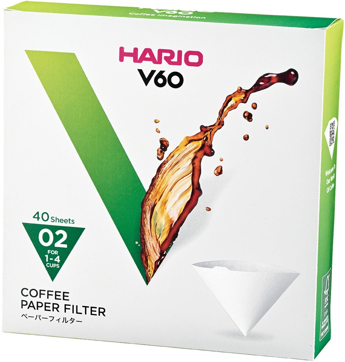 Hario papírové filtry V60-02 (VCF-02-40W), bílé, 40 ks