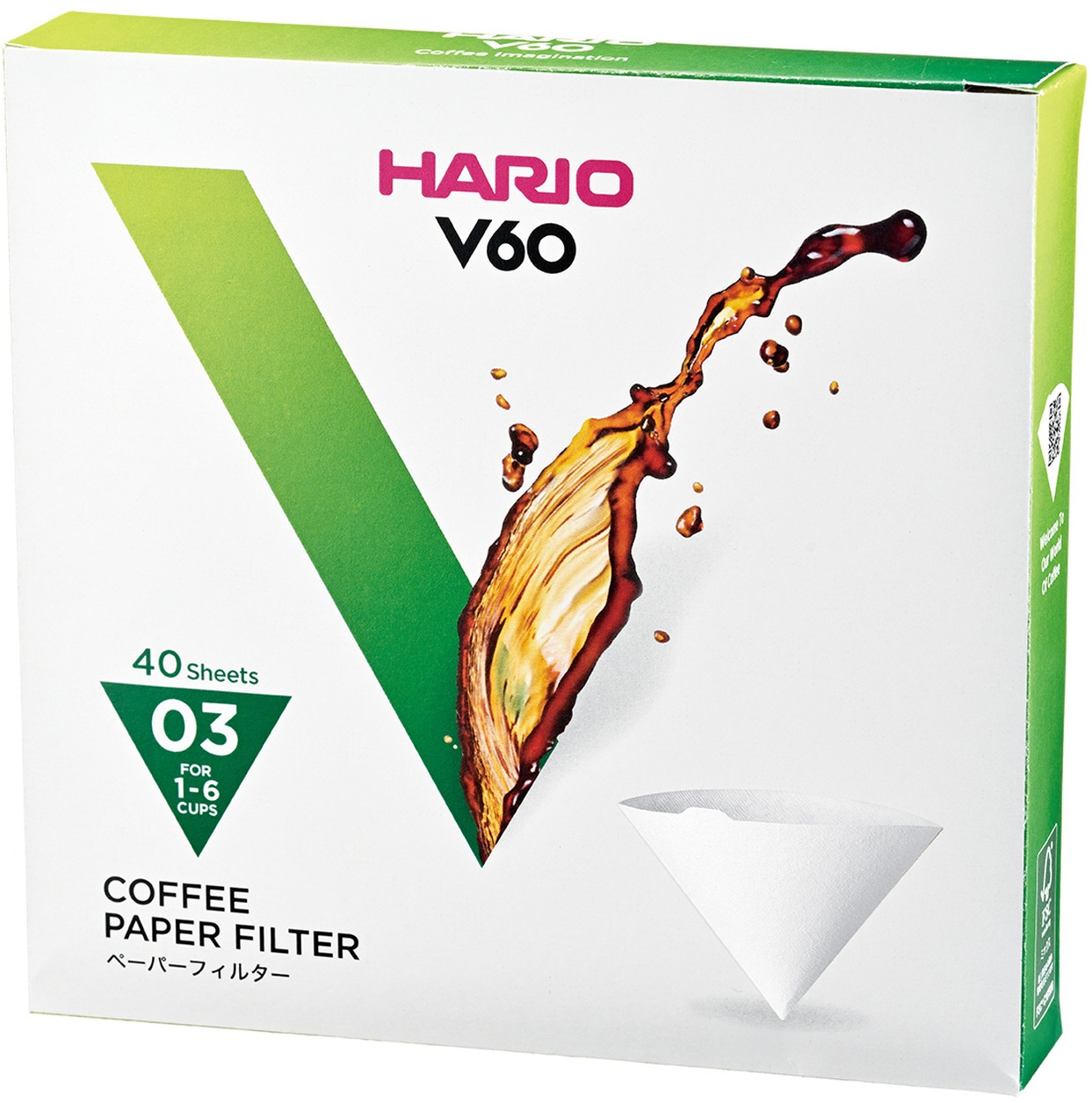 Hario papírové filtry V60-03 (VCF-03-40W), bílé, 40 ks