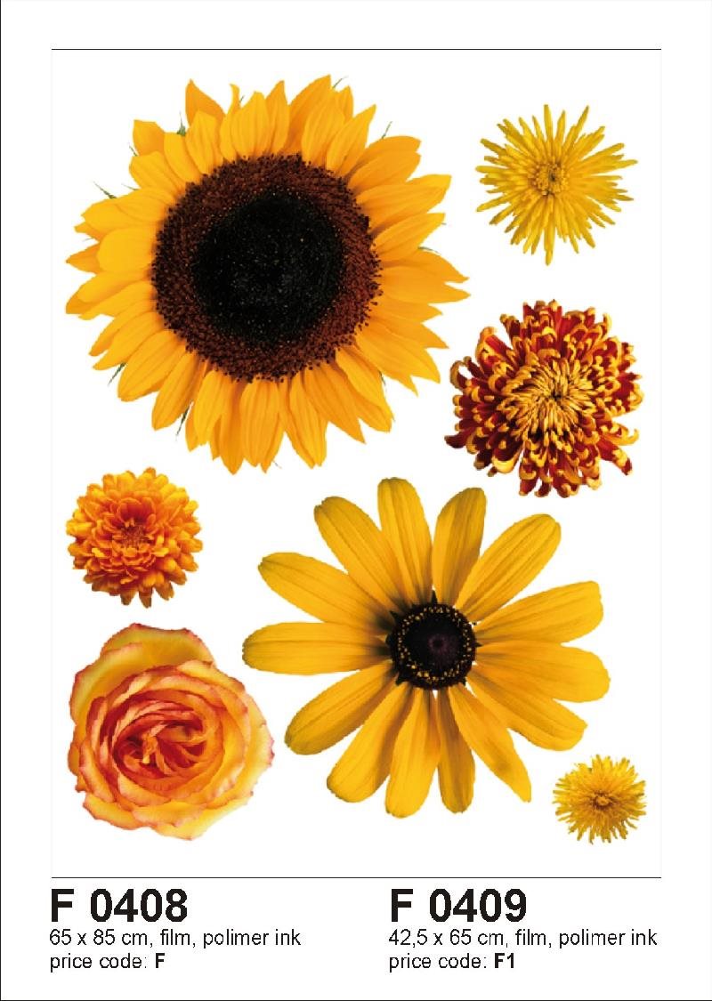 F0408 Samolepicí dekorace SUN FLOWER BIG 65 x 85 cm
