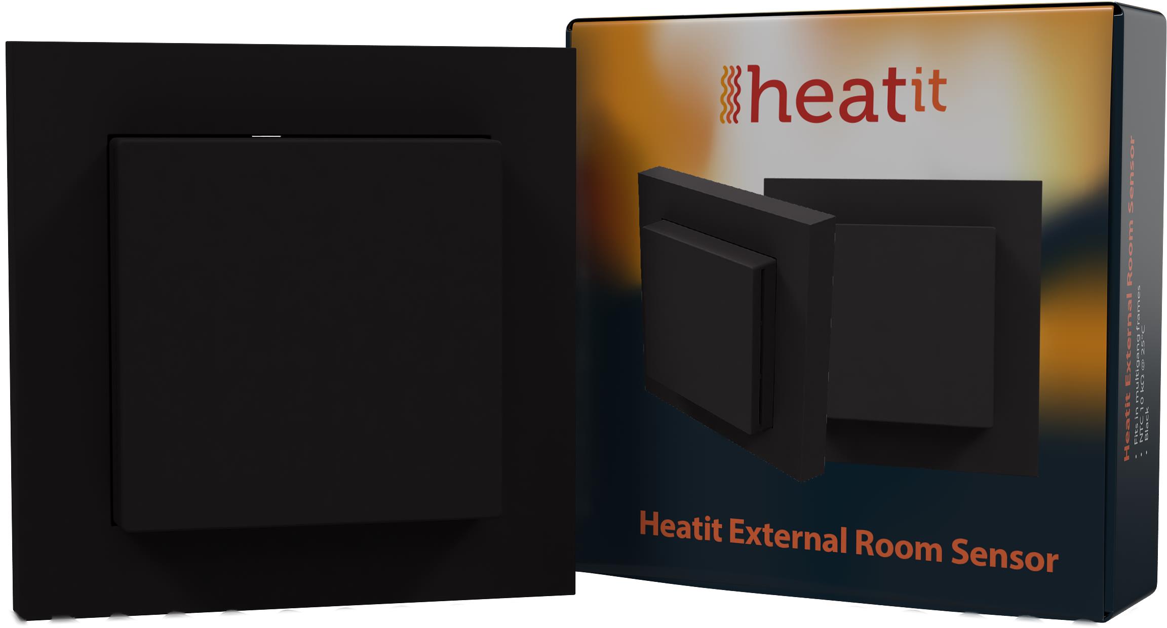 HEATIT Externí Teplotní Senzor Černá