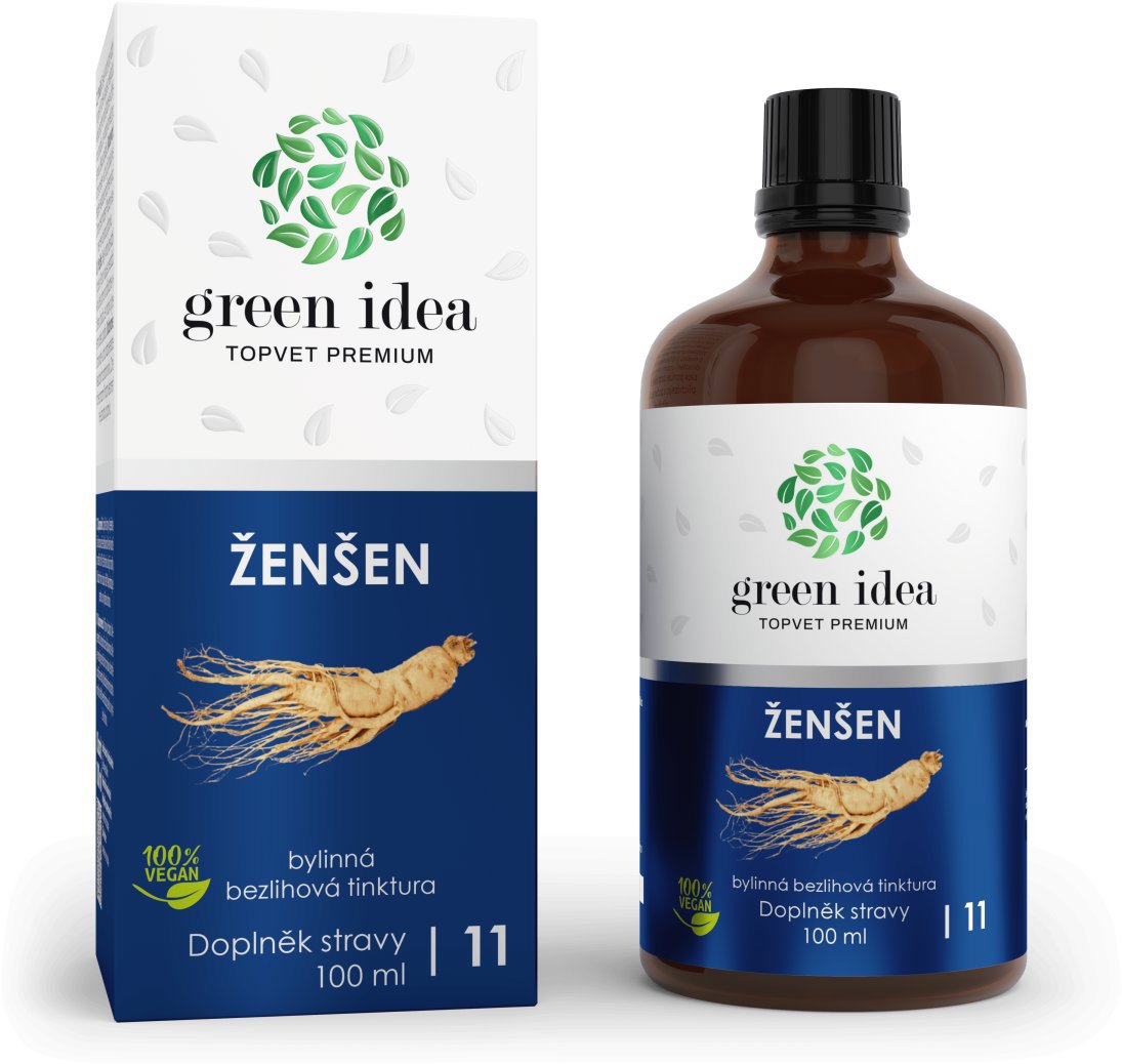 GREEN IDEA Ženšen, bezlihová tinktura 100 ml