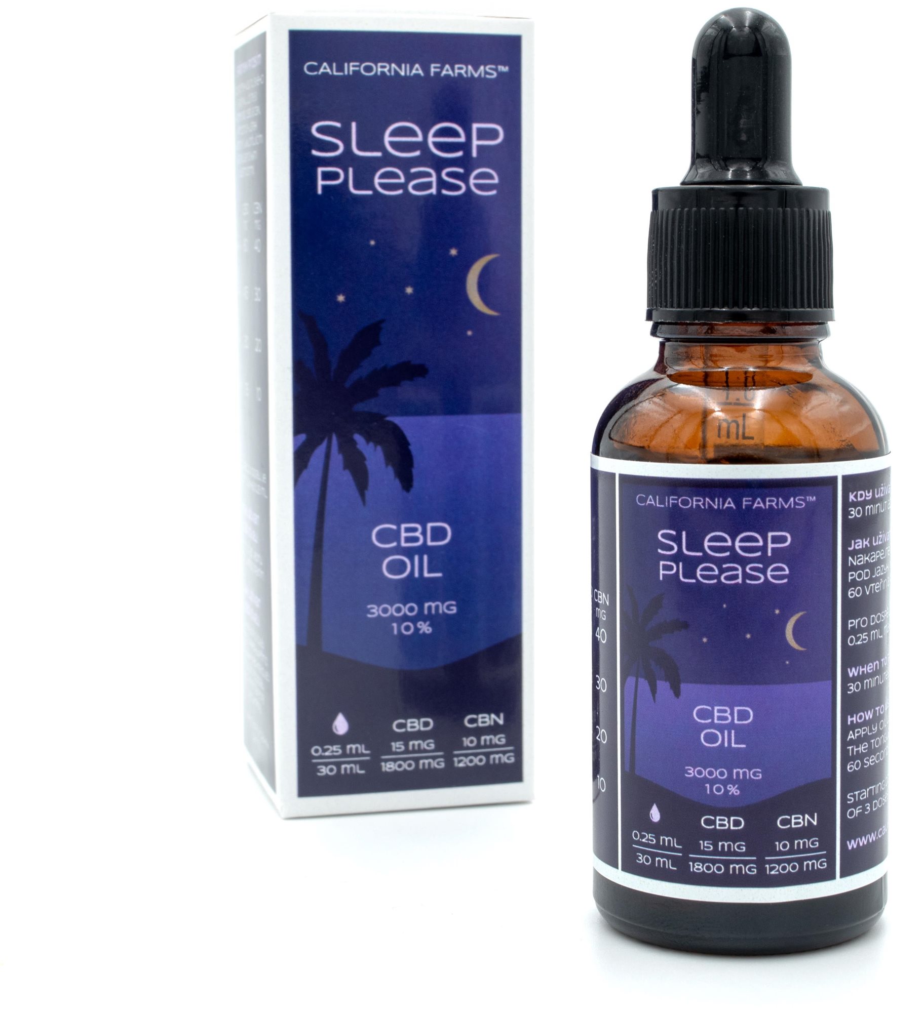 California Farms Sleep please Olej, 30 ml/3000 mg