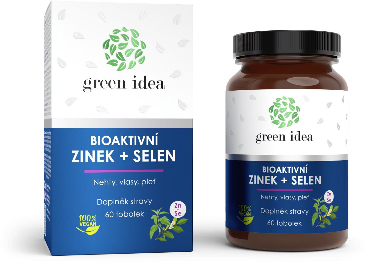 GREEN IDEA Bioaktivní Zinek + Selen 60 tobolek