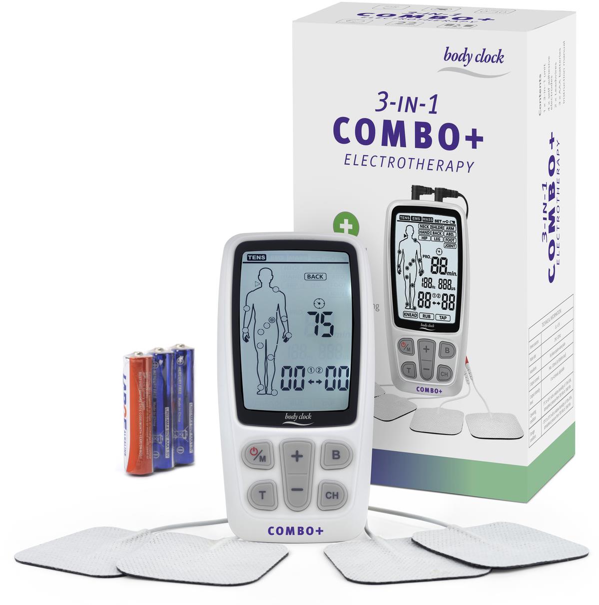 Body Clock 3-in-1 Combo+ Elektroterapeutický přístroj s 22 programy TENS, EMS, masáž