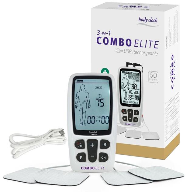 Body Clock 3-in-1 Combo Elite Elektroterapeutický přístroj s 60 programy TENS, EMS, masáž