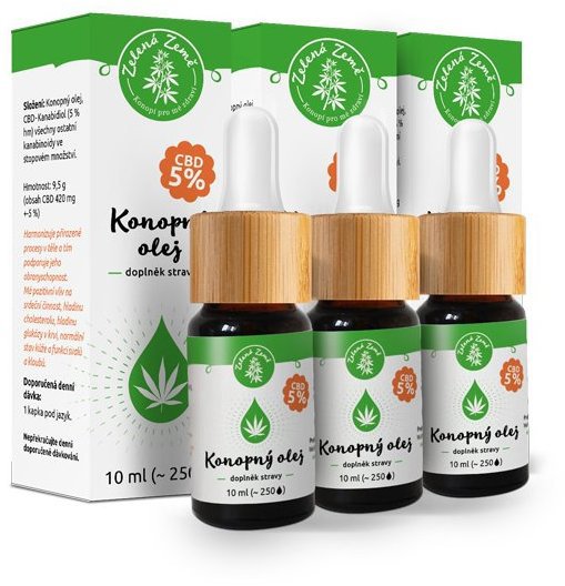 Zelená Země CBD kapky 10 %, 30 ml (3 × 10 ml)