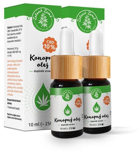 Zelená Země CBD kapky 10 %, 20 ml (2 × 10 ml)