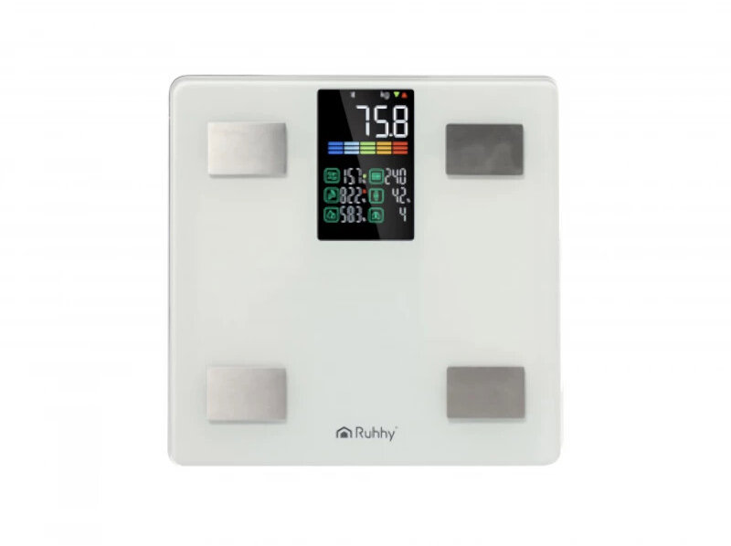 Ruhhy 20676 Analytická osobní váha 226 kg, BMI, bílá
