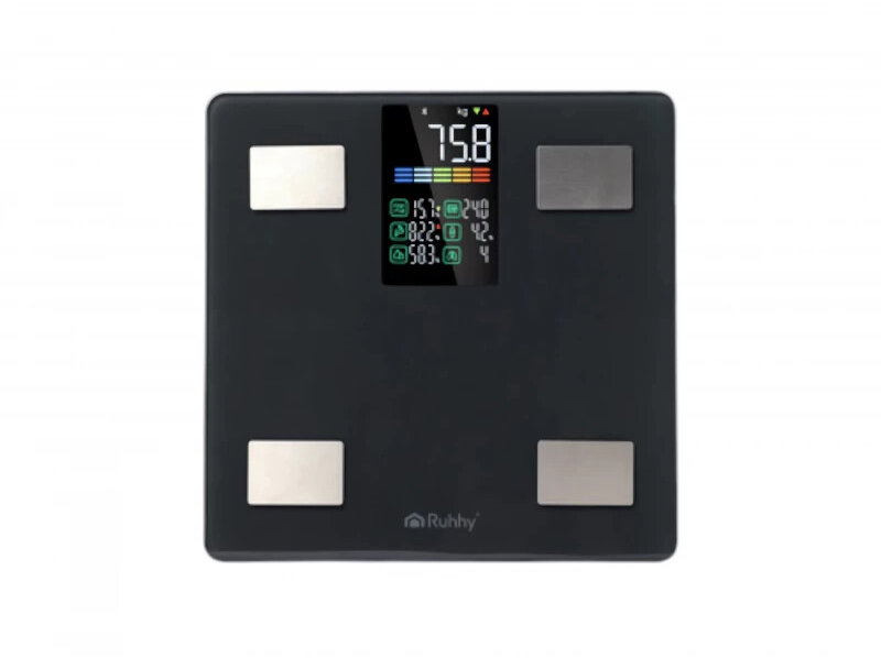 Ruhhy 20675 Analytická osobní váha 226 kg, BMI, černá