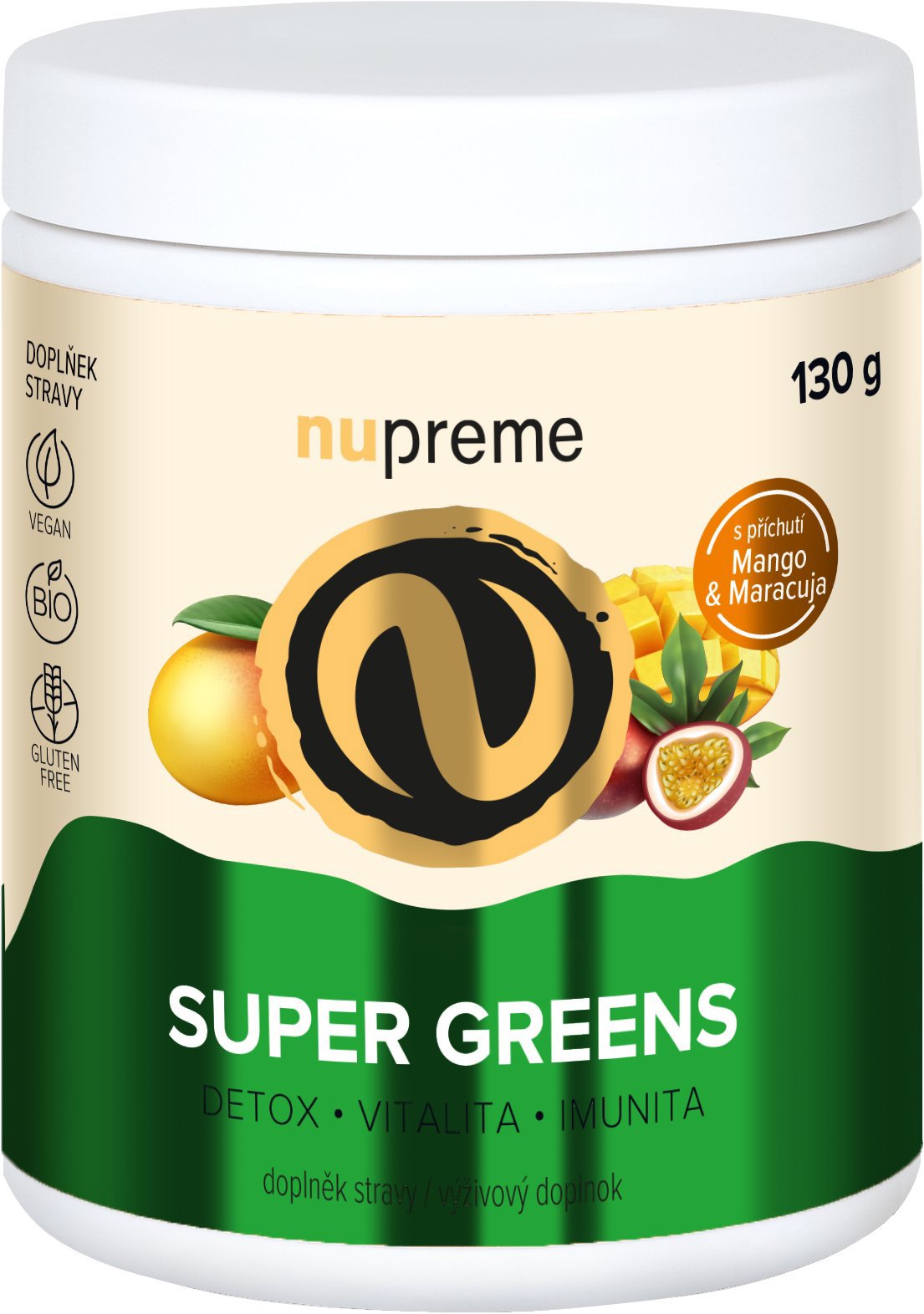NUPREME Super Greens Mango & Maracuja 130 g BIO