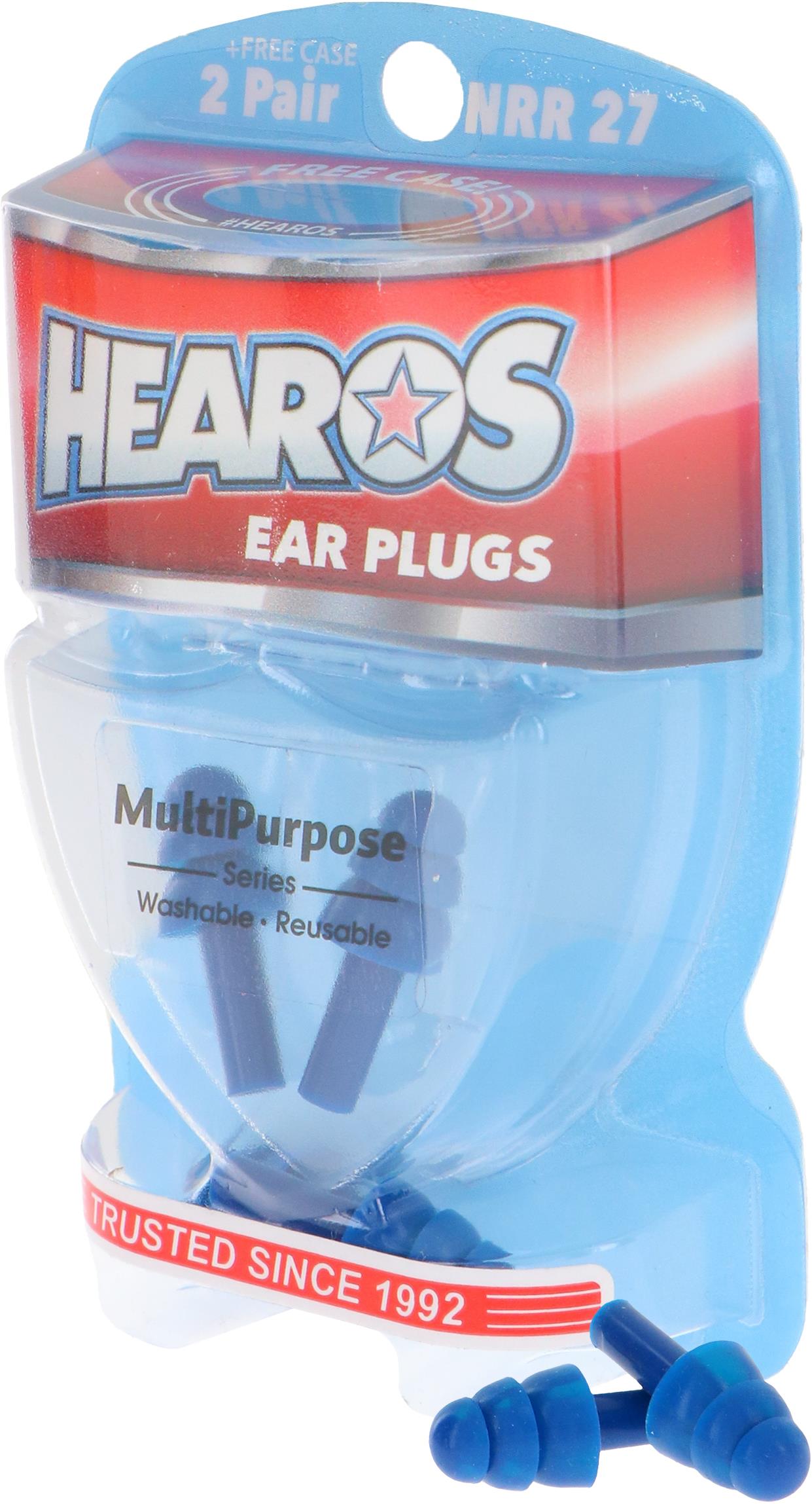 HEAROS Multi-Purpose Series Ear Plugs Blue NRR 25db 2 Pairs