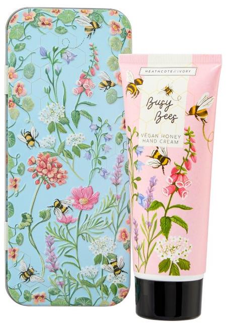HEATHCOTE & IVORY Krém na ruce v plechové dóze Busy Bees - Pomerančový květ & Med