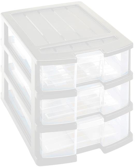 HEIDRUN Regál 34 × 25 × 23,5 cm 3 šuplíky bílý, plast
