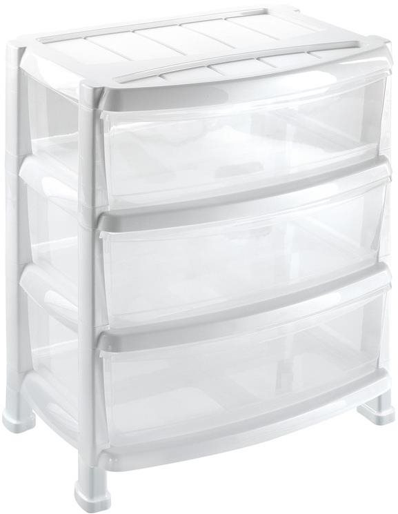 HEIDRUN Regál se šuplíky 55 × 40 × 60,54 cm bílý, plast