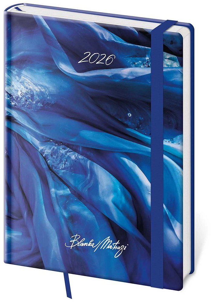 Helma Vario týdenní s gumičkou Matragi Blue 2026, A5, 14,5 × 20,5 cm