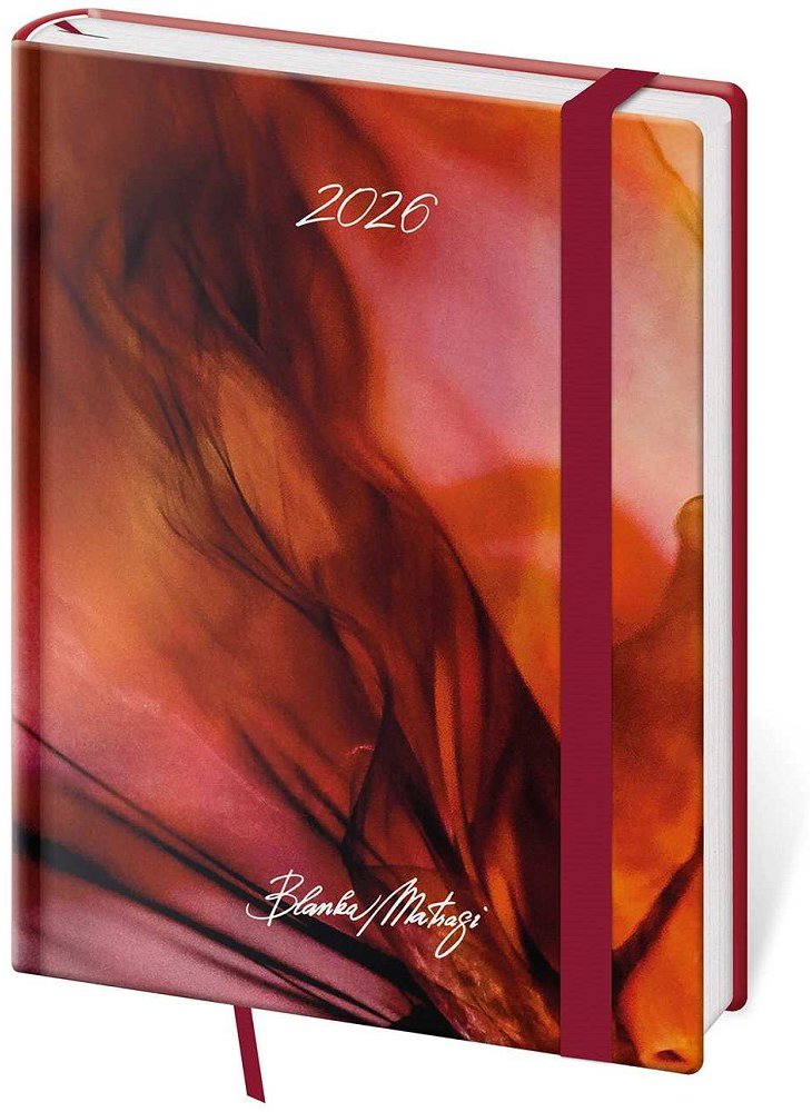 Helma Vario týdenní s gumičkou Matragi Red 2026, B6, 12 × 16,5 cm