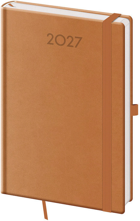 HELMA 365 týdenní 2027 A5 Print Plus, přírodní hnědý