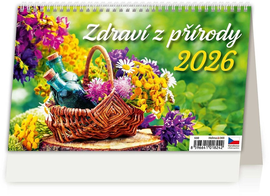 Helma Stolní čtrnáctidenní Zdraví z přírody 2026, 22,6 × 13,9 cm