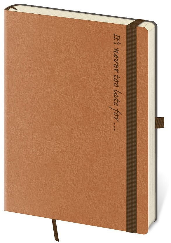 Helma 365 Zápisník Flexies text, linkovaný, brown, 14, 5 × 20, 5 cm