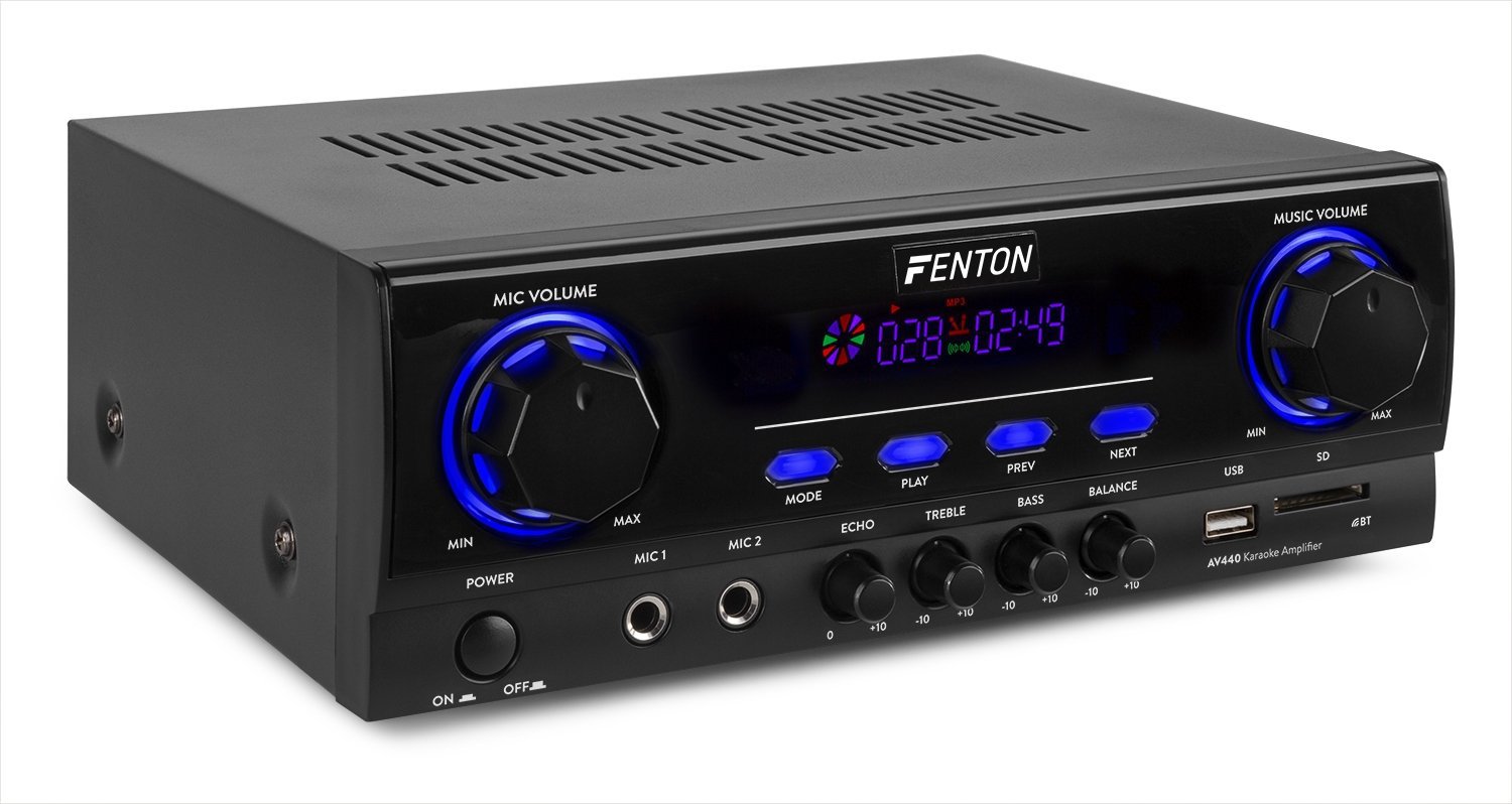 Fenton AV440 Karaoke hifi zesilovač 2 × 200 W s USB, SD, bluetooth