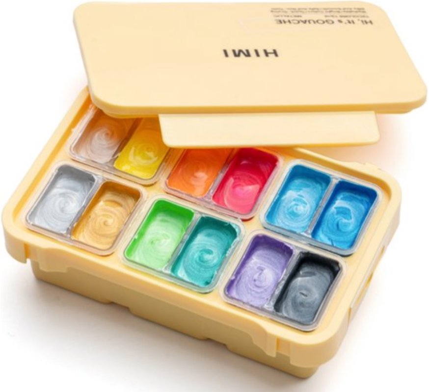 HIMI Twin Cup Gouache Set 12 Colours
