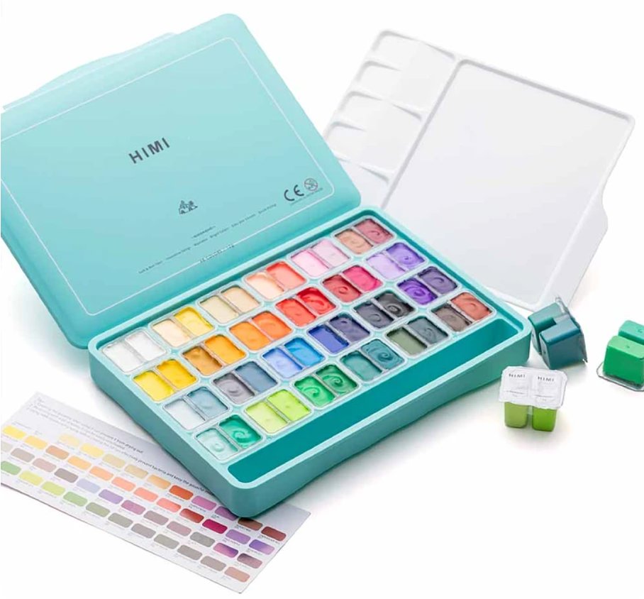 HIMI Twin Cup Gouache Set 48 Colours