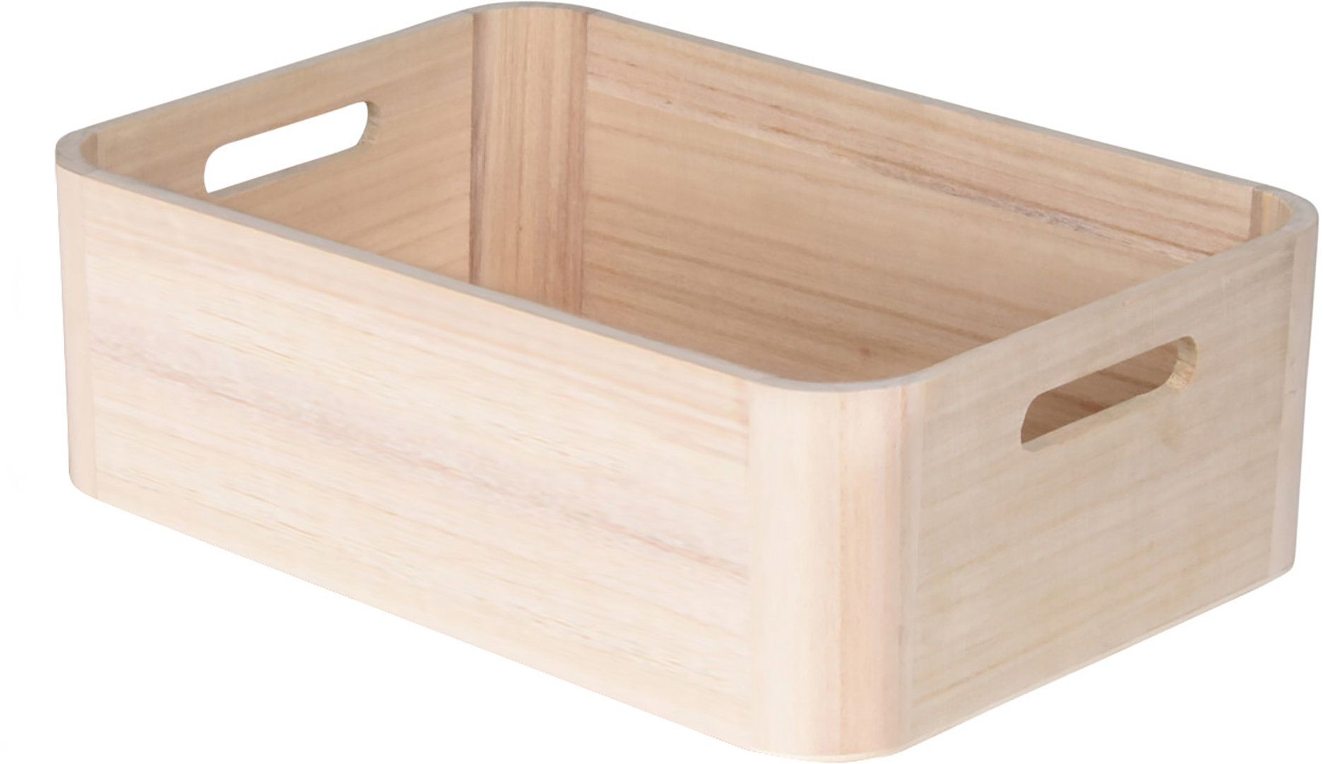 H&L Úložná krabice WoodyBox L, světlé dřevo, 36 × 26 × 12 cm