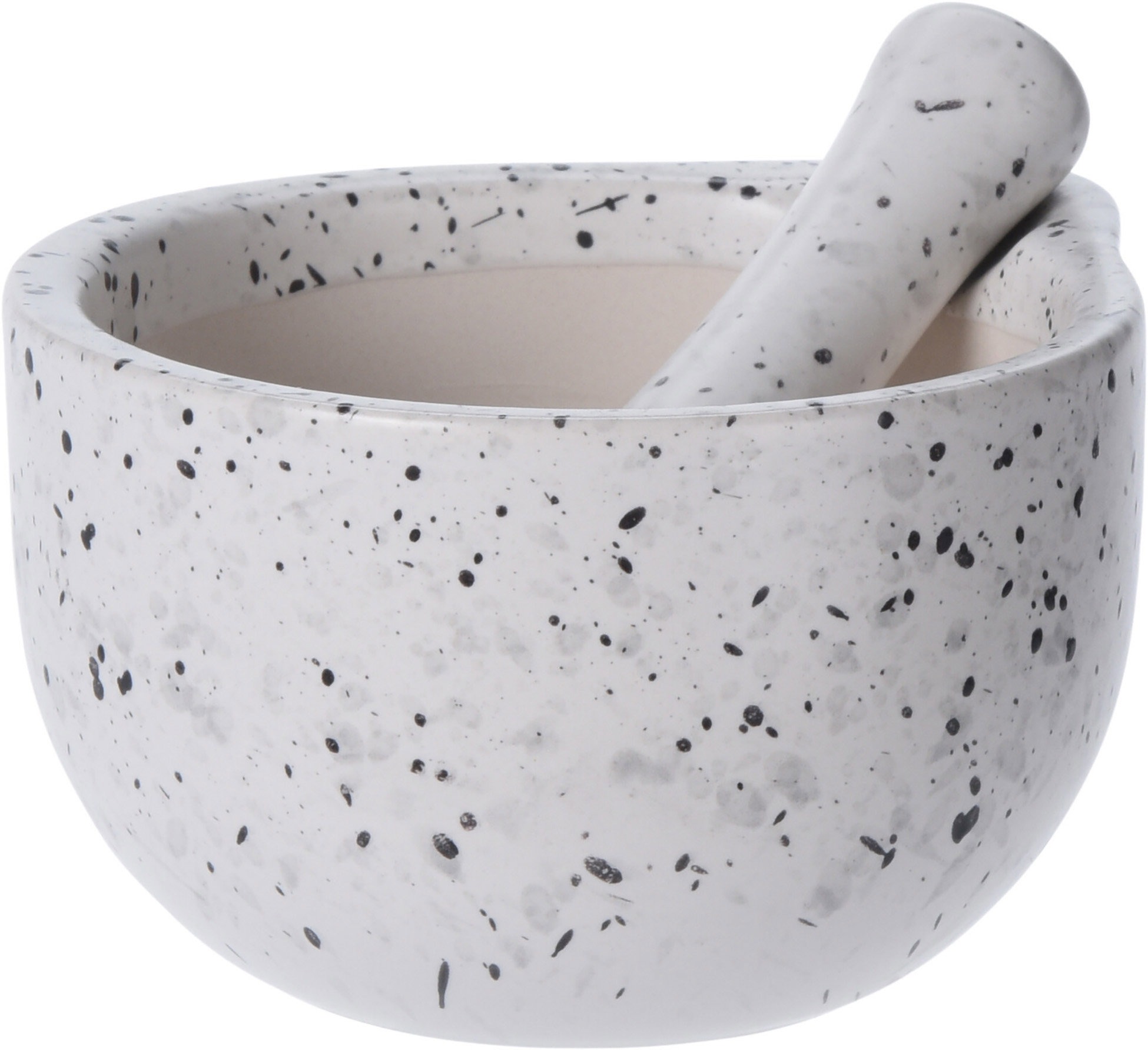 H&L Hmoždíř StoneLook 330 ml, kamenina, žulový efekt – bílý
