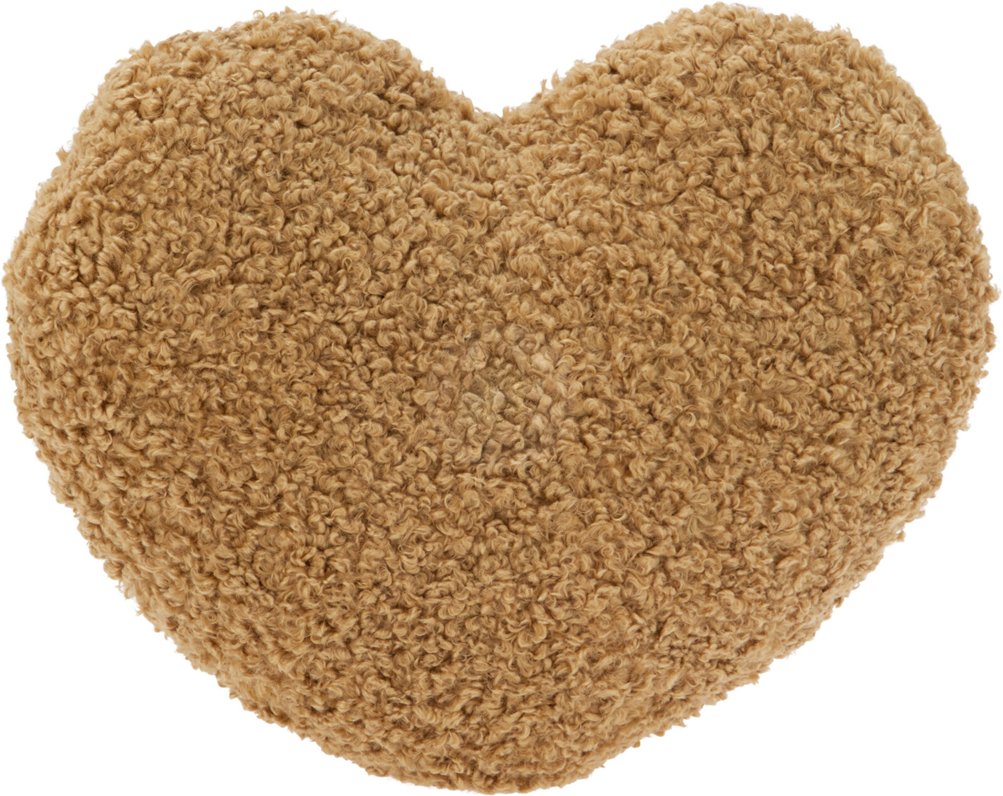 H&L Polštář srdce, imitace beránka 35 × 33 cm, světle hnědý