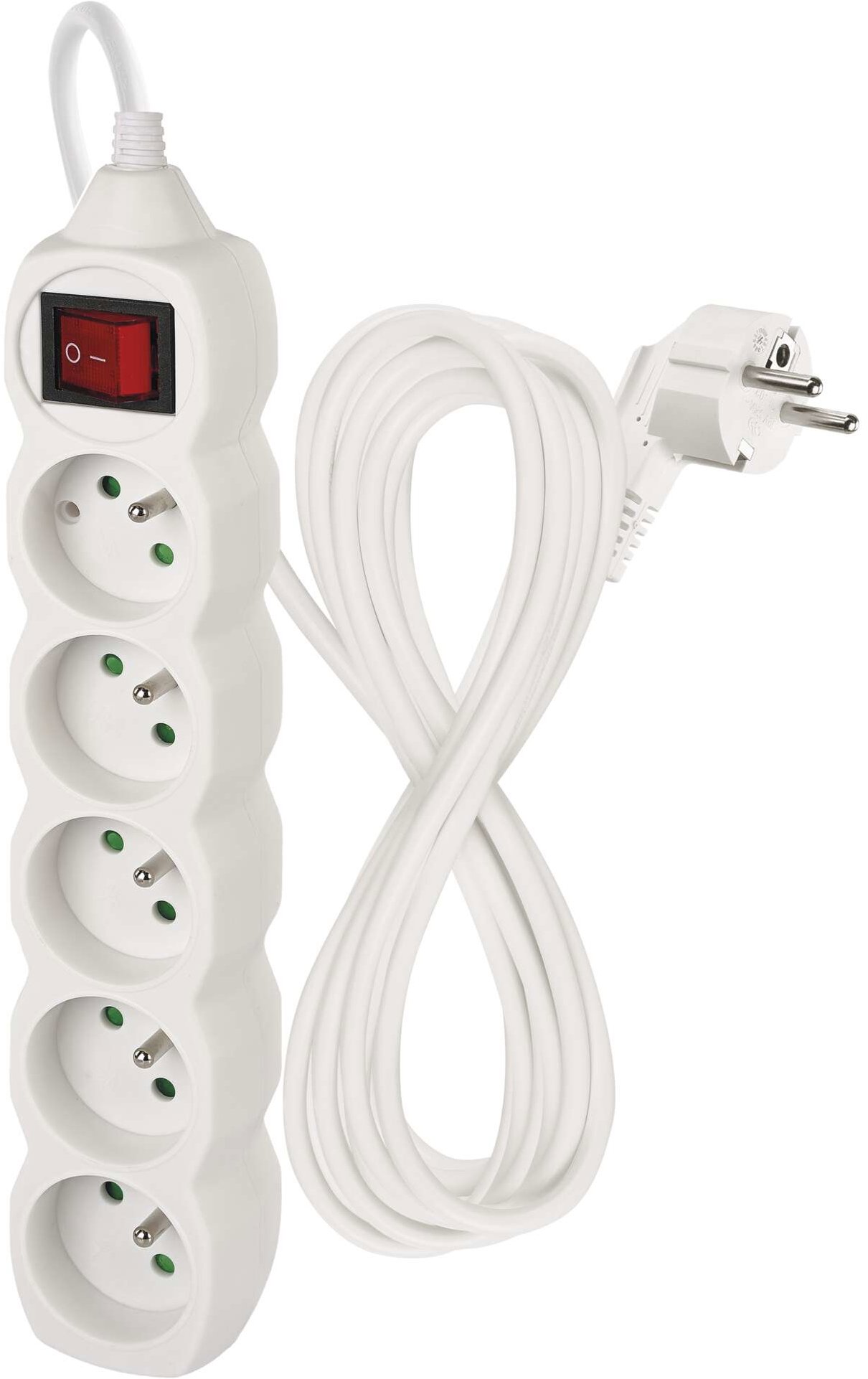 Emos prodlužovací 250V, 5x zásuvka, 5m, bílý