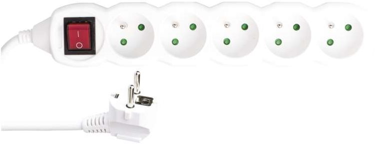 EMOS Prodlužovací kabel s vypínačem – 5 zásuvek, 3m, 3× 1,5mm2