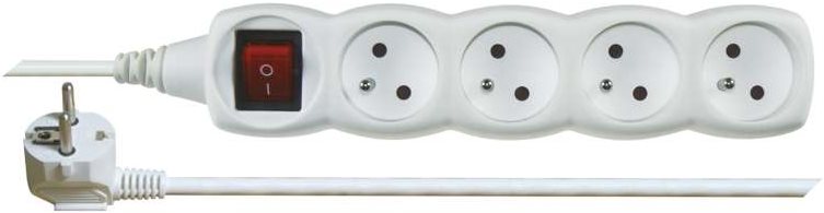 EMOS Prodlužovací kabel s vypínačem – 4 zásuvky, 10m, bílý