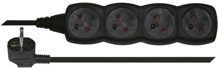 EMOS Prodlužovací kabel – 4 zásuvky, 5m, černý