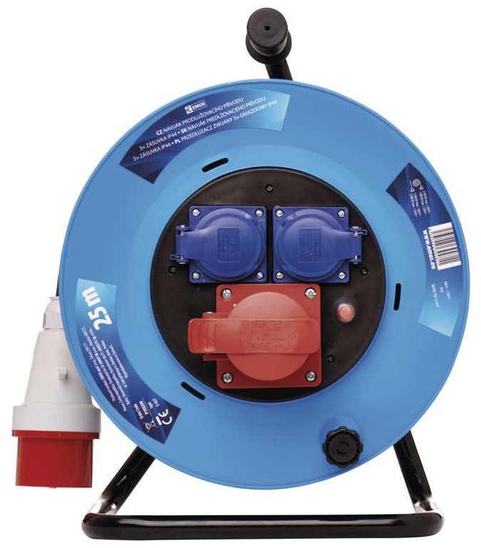 EMOS gumový prodlužovací kabel na bubnu s 3 zásuvkami