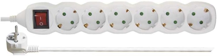 EMOS Prodlužovací kabel SCHUKO s vypínačem – 6 zásuvek, 3m, 1,5mm2