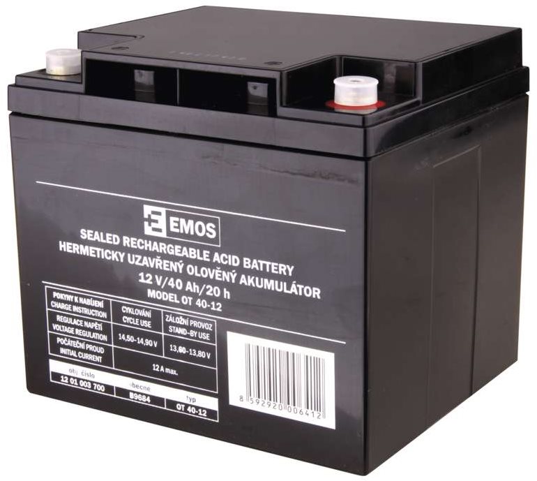 EMOS Bezúdržbový olověný akumulátor 12 V/40 Ah M6