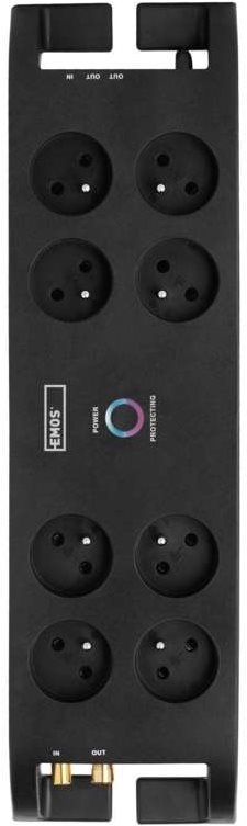 EMOS přepěťová ochrana s 8 zásuvkami a 3m kabelem