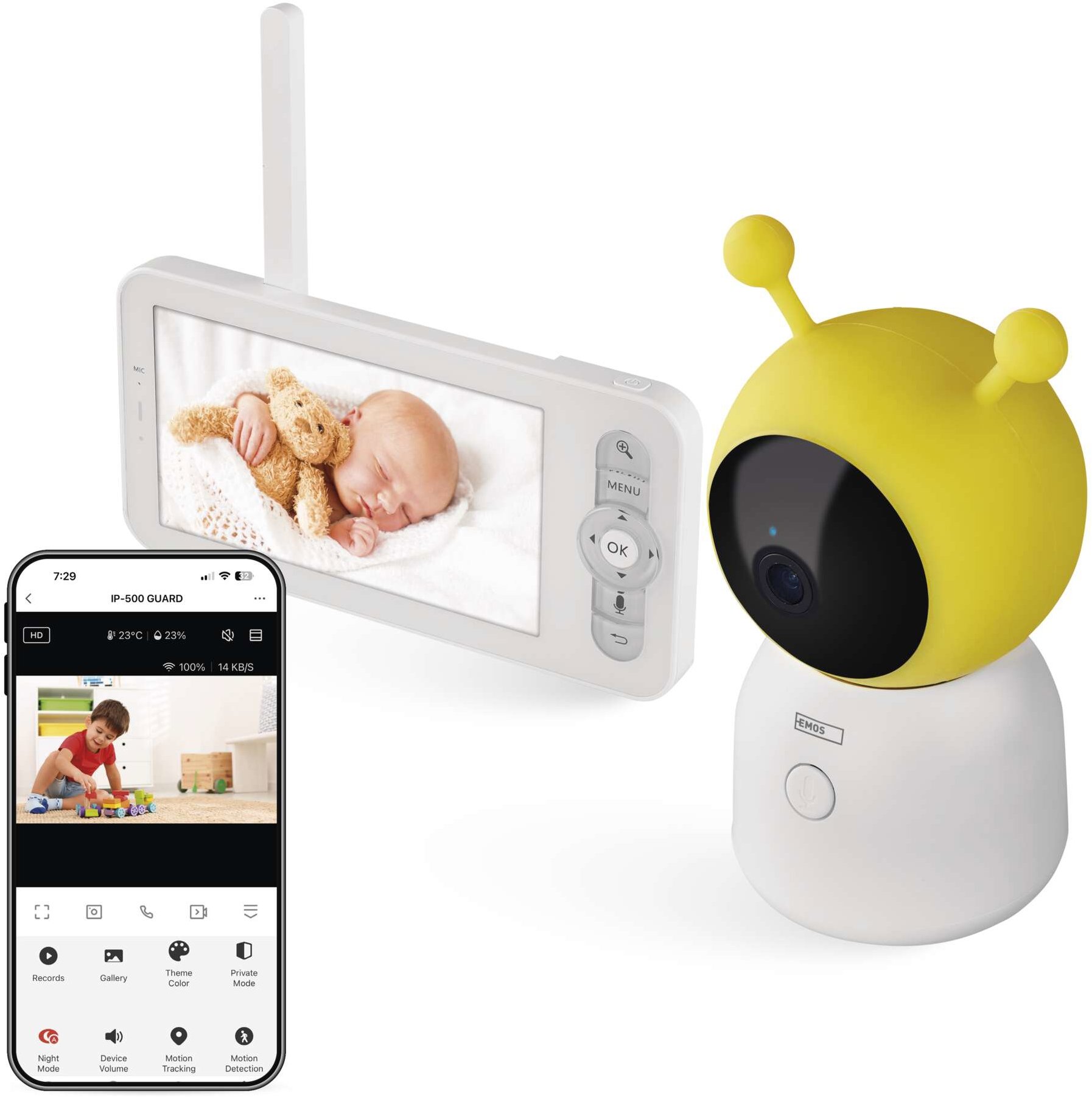 EMOS GoSmart IP-500 Guard otočná s monitorem a wifi