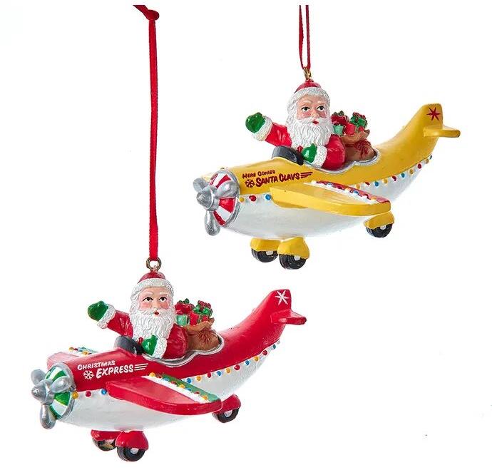 KURT ADLER Ozdoba santa v letadle