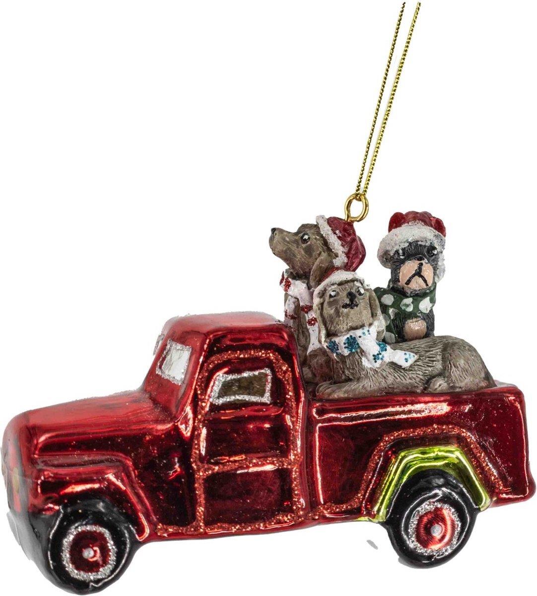COLMORE BY DIGA Vánoční ozdoba - Auto s pejsky