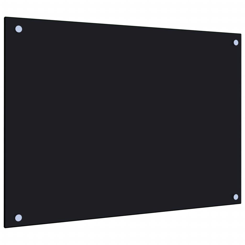 Shumee Kuchyňský panel černý 70 × 50 cm tvrzené sklo