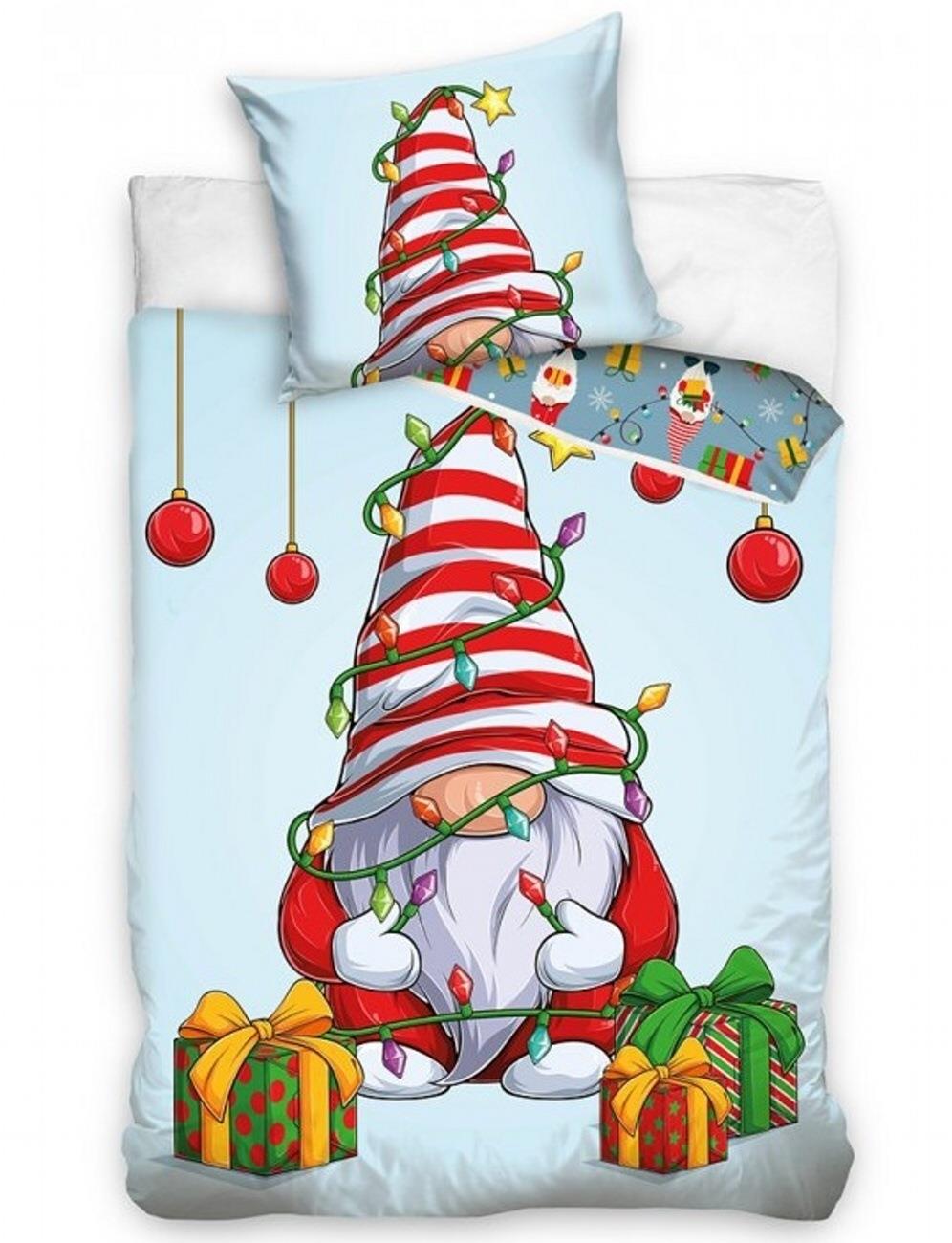 TIPTRADE Vánoční povlečení Skřítek s dárečky 140 × 200 cm