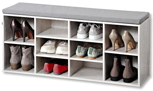 KESPER Botník se sedákem v šedé barvě