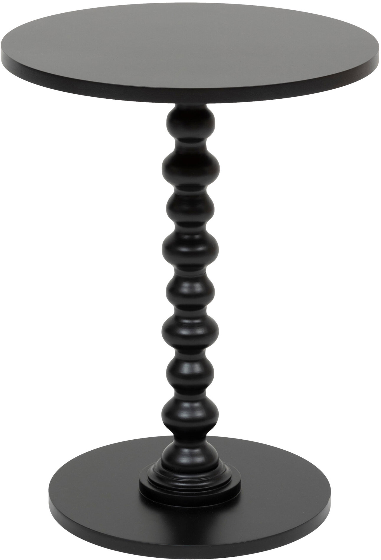 Atmosphera Odkládací stolek ALIX s ozdobnou nohou, průměr 38 cm, černý