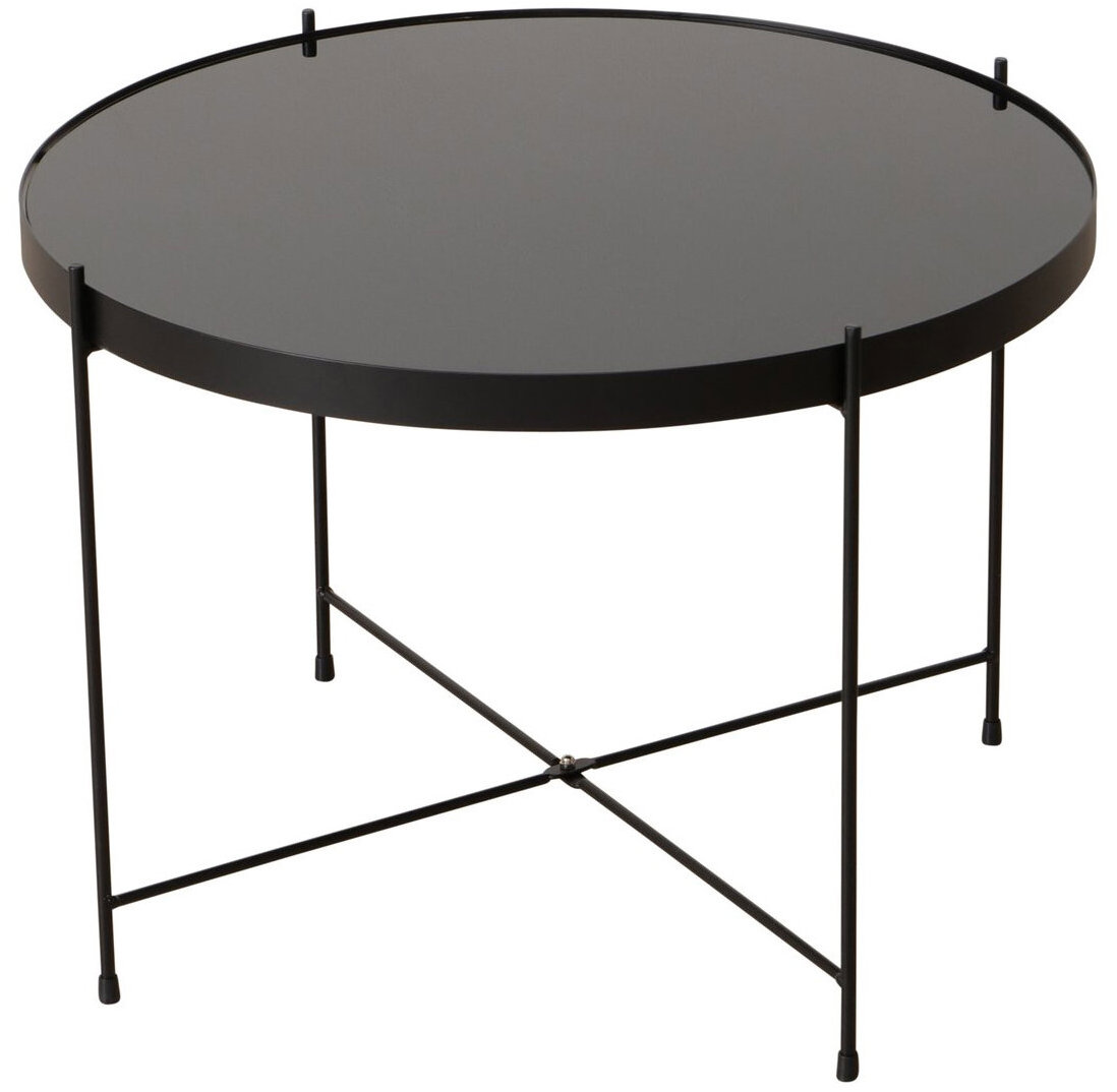 Boltze Home Kovový odkládací stolek se skleněnou deskou, SHERIN, 40 cm