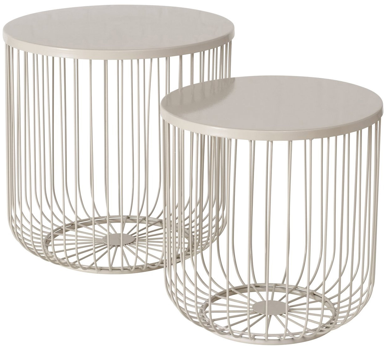 Boltze Home Sada dvou odkládacích stolků, 41 – 47 cm, CINDY, béžový